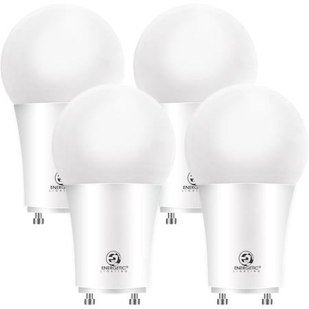 Energetic Lighting 60-Watt Equivalent A19 Shape Non-Dimmable GU24 LED Light Bulb 4000K, 4PK YGA03A74-A19-8.5W-840-GU24-4P